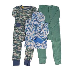 Hanes Ultimate Baby Pajamas 2 Pack Sleep Suit Plus Jacket Size 12-18M Blue Green